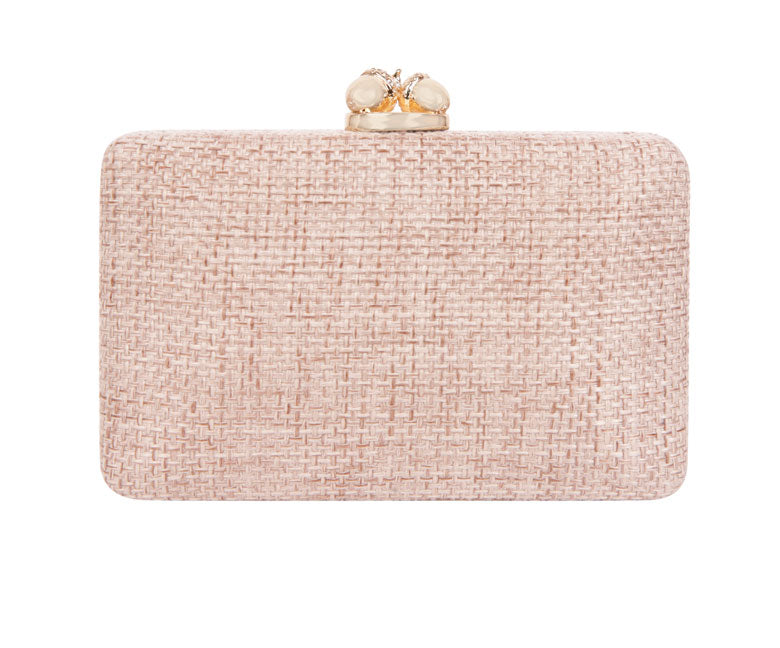 Ozzy Beige Linen Clutch