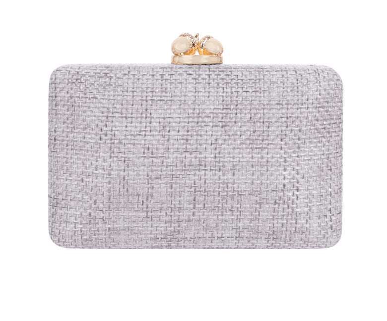 Ozzy Grey Linen Clutch