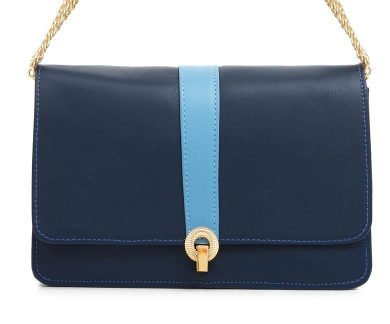 Peggy Blue Leather Shoulder Bag - Wilbur & Gussie - 3