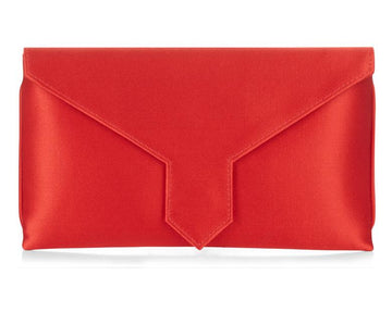 Charlie Bespoke Lipstick Red Silk Clutch