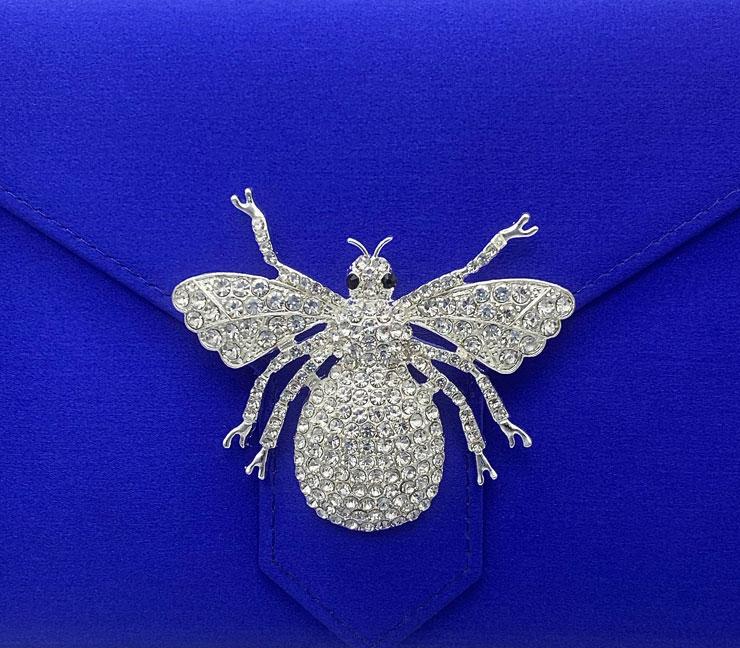 Silver Crystal Bee Brooch