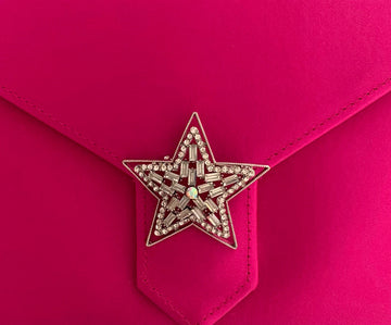 Silver Crystal Star Brooch