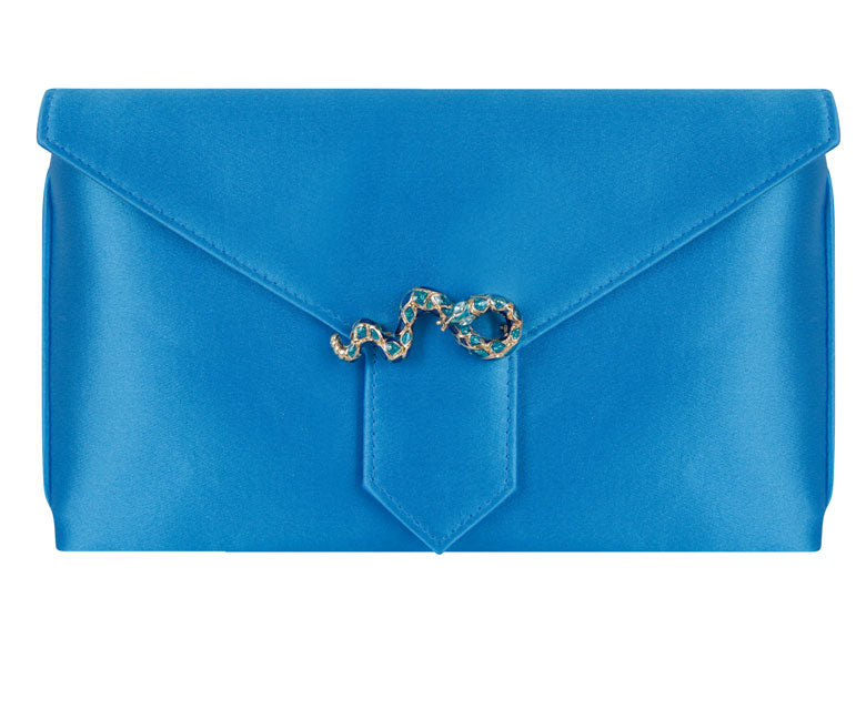 Charlie Bespoke Sky Blue Silk Clutch