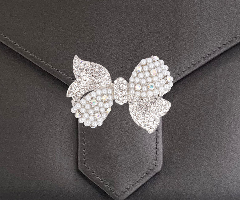 Charlie Bespoke Steel Silk Clutch