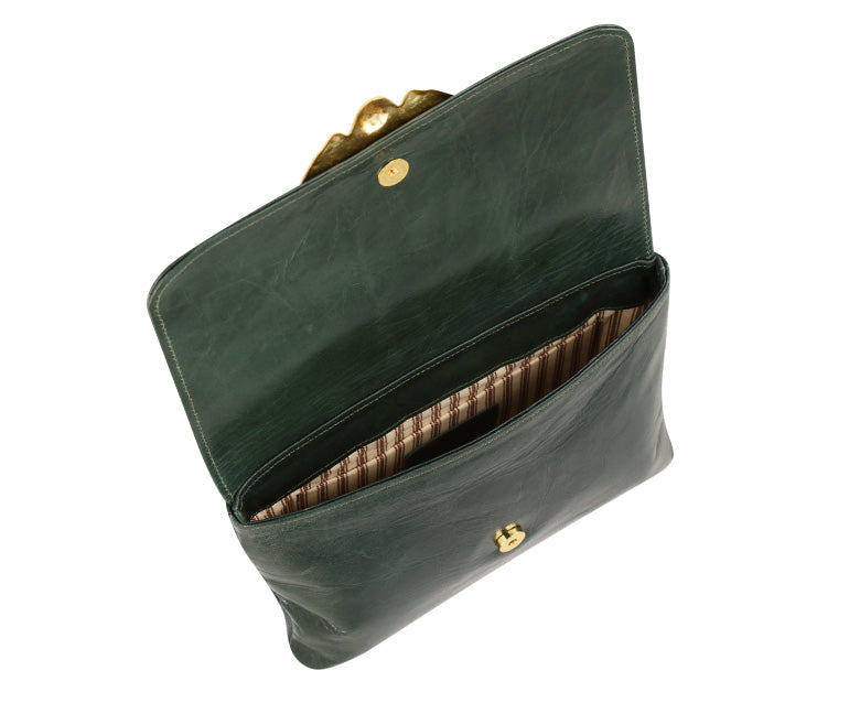 Tito Forest Green Leather Clutch