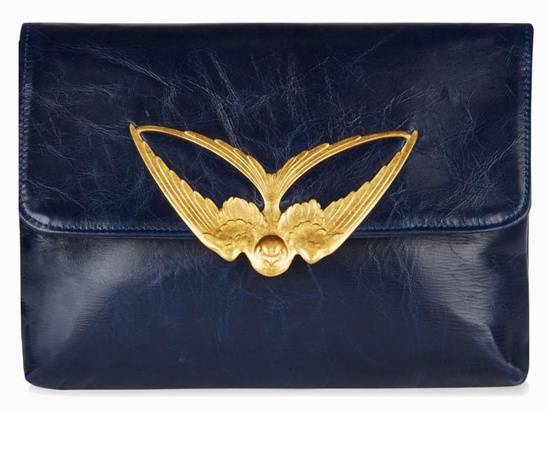 Tito Blue Leather Clutch