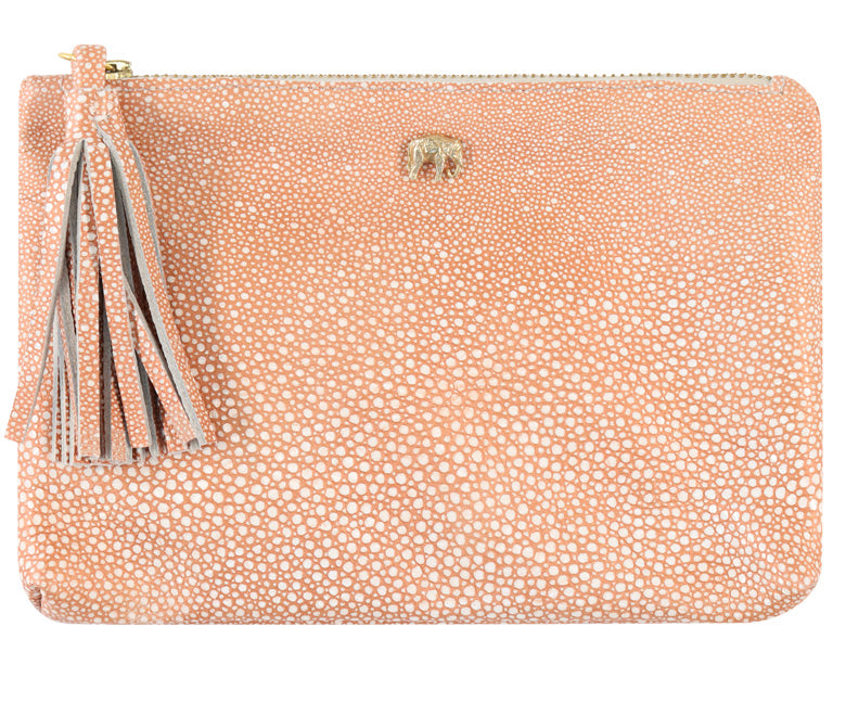 Tommy Dusty Pink Stingray Leather Pouch