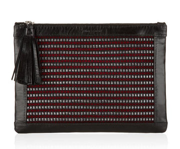 Truffle Burgundy Silver Tweed Clutch - Wilbur & Gussie - 3