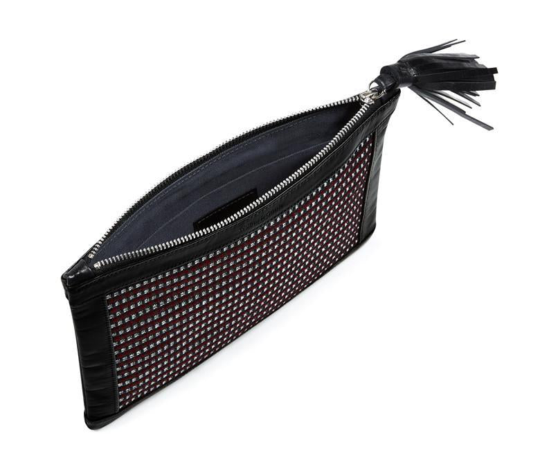 Truffle Burgundy Silver Tweed Clutch - Wilbur & Gussie - 2