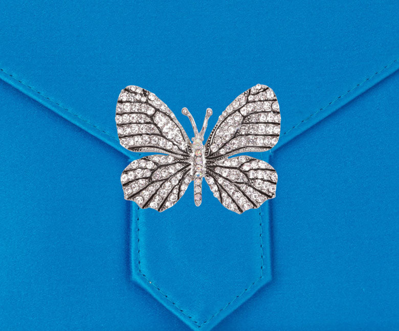Charlie Bespoke Sky Blue Silk Clutch