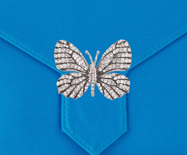 Charlie Bespoke Sky Blue Silk Clutch