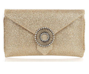 Charlie gold glitter clutch bag | Wilbur & Gussie