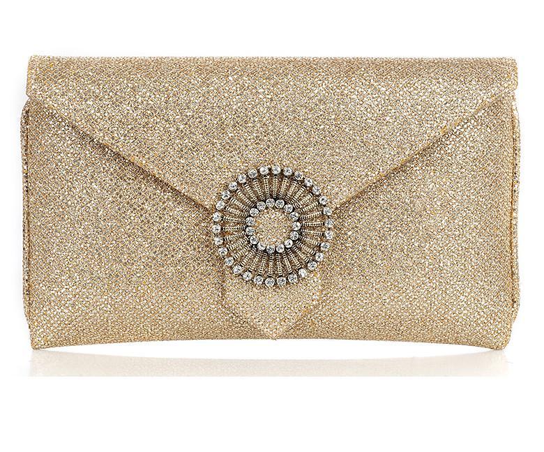 Charlie Gold Glitter Classic Clutch Designer Clutch Bags