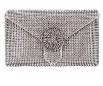 Charlie Silver Crystal Clutch